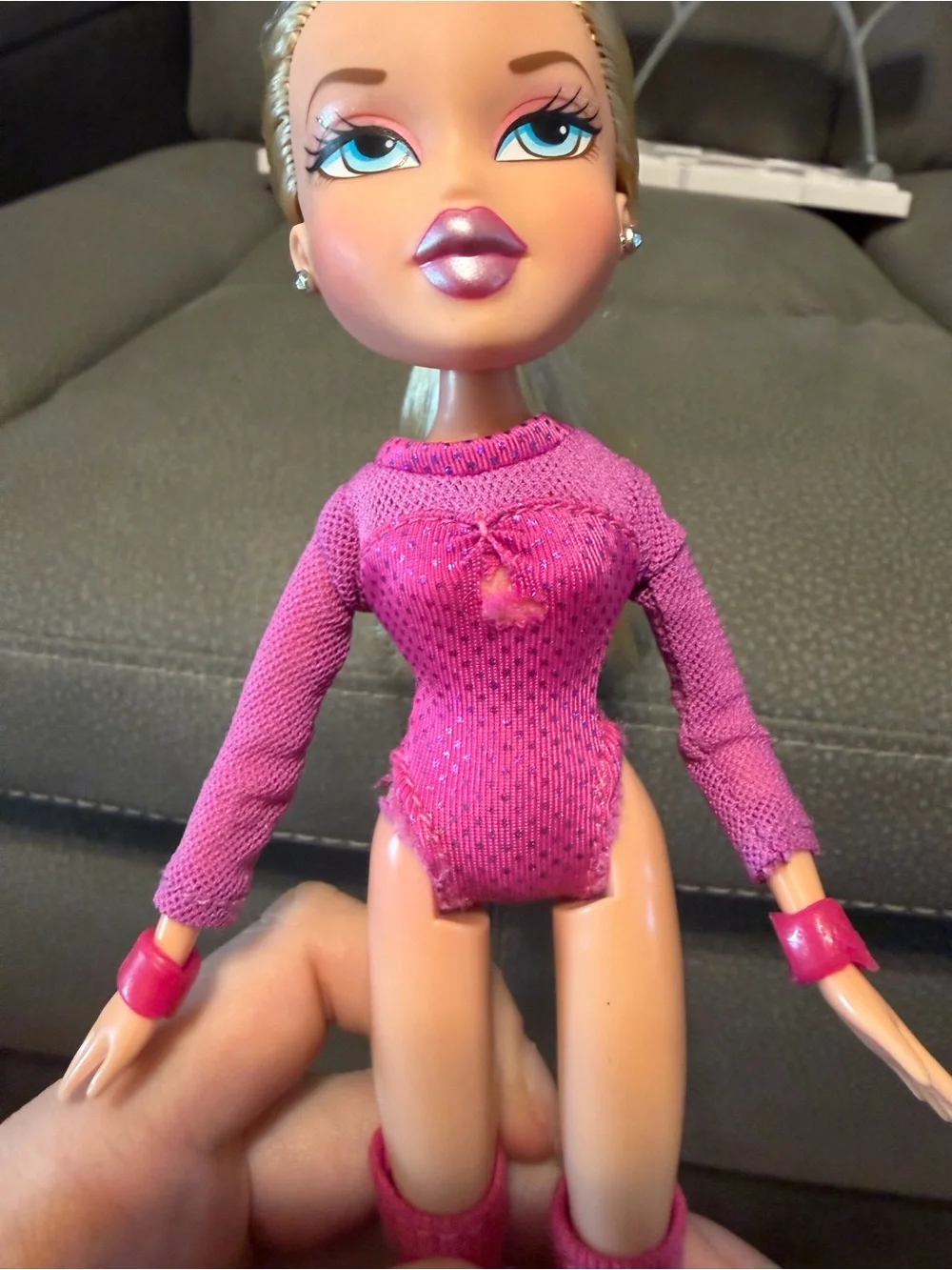 Set of Two Fashion Dolls in Purple and Pink Activewear